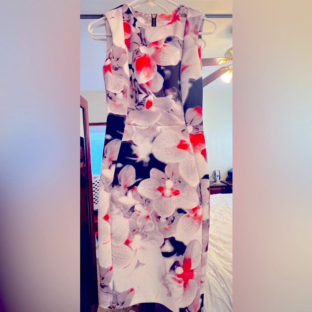 Calvin Klien’s Floral Scuba Dress 
Size 2